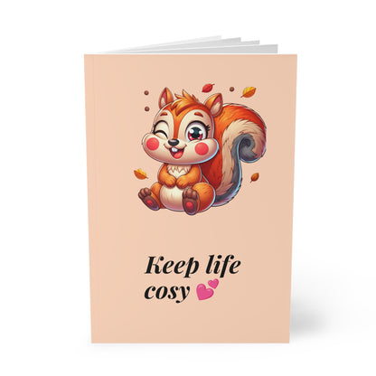 “Keep Life Cosy” Cute Squirrel A5 Notebook