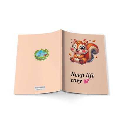 “Keep Life Cosy” Cute Squirrel A5 Notebook